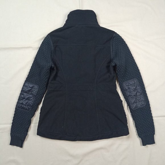 Lululemon Womens Miracle Jacket Size 6 Black Fleece Cargo Pockets Knit Sleeves - Picture 2 of 9